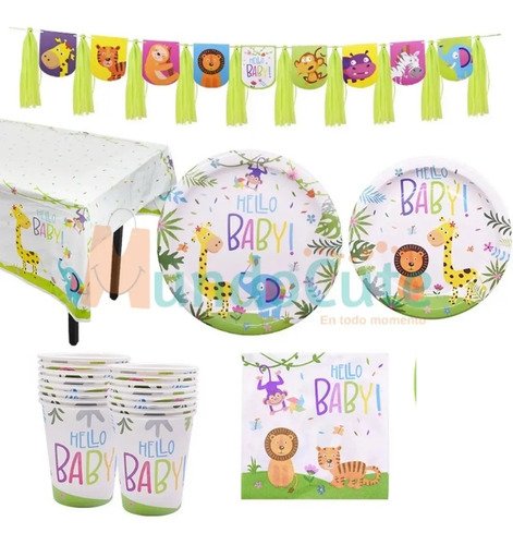 D_946642-MCO45528043178_042021-O.jpg Kit De Fiesta Animales Selva Niños Bebés Cumpleaños