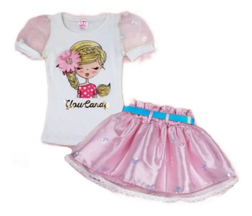 D_947575-MCO45109233544_032021-O.jpg Conjunto Niña Falda Tutu Tul + Blusa Ropa Para Niñas