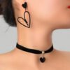 Set Joyas Chocker Y Aretes Corazon Negros Joyas Mujer Dark Negro