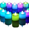 Set De 12 Velas Led De Diferentes Colores - Con Baterias Crema
