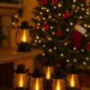 Set De 6 Faroles Navideños Decorativos - Farolito Linterna Caqui Baterias