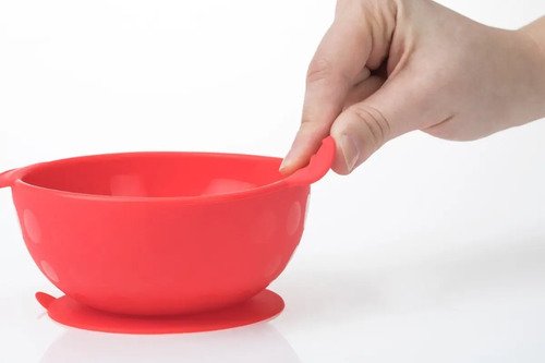 Bowl Plato Hondo Infantil Silicona Nuby Sure Grip Color Rosa