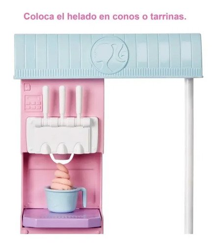 D_953032-MCO52952718826_122022-O.jpg Muñeca Barbie Set Heladería Prepara Helados Maquina Heladera