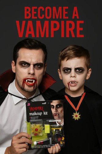 D_953458-MCO92521497539_092025-O.jpg Maquillaje Vampiro Disfraz Pintucarita Sangre Colmillos