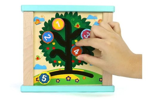 Cubo Madera Multifuncional Montessori Juguetes Didácticos  Multicolor
