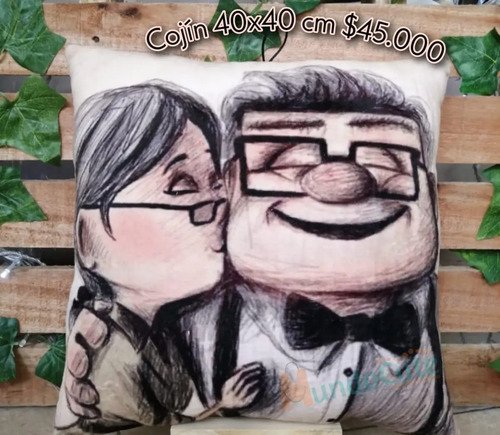 Cojín Abuelitos Up Almohada Regalo Peluche Carl Eli