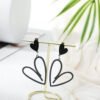 Aretes Corazón - Pendientes Cute Accesorios Para Mujer Negro