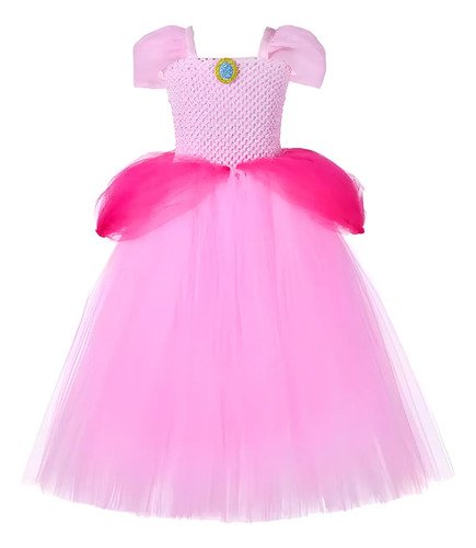 Disfraz Peach Princesa - Ideal Para Fiestas Y Aventuras De Videojuegos