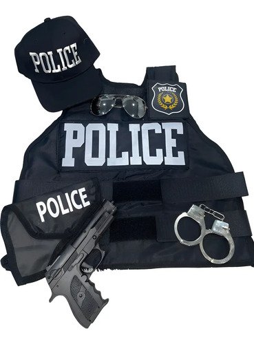 Disfraz Fbi Accesorios Policía Para Cosplay Set Completo Con Chaleco, Gorra Y Accesorios!