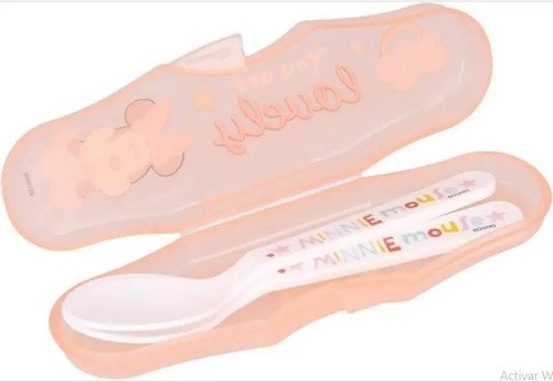 Set Cubiertos Rosado Niña Portable Minnymouse Alimentacion
