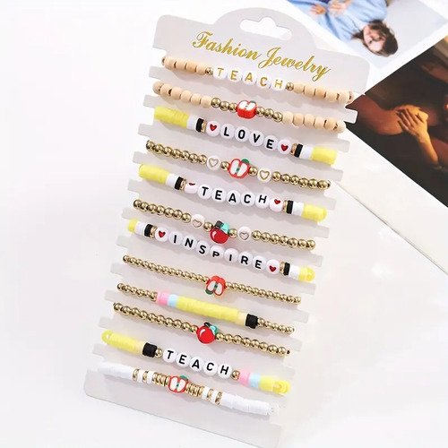 Conjunto De 12 Pulseras Para Profesores  Regalo Perfecto