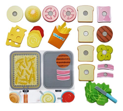 Juego De Cocina En Madera Juego Comida Rápida