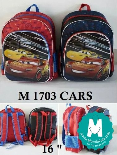 D_961588-MCO29493024419_022019-O.jpg Kit Morral Maleta + Lonchera Con Accesorios Cars Niños Azul