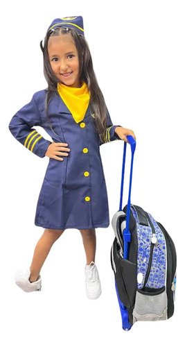 Disfraz De Azafata Para Niña  Completo Y De Alta Calidad