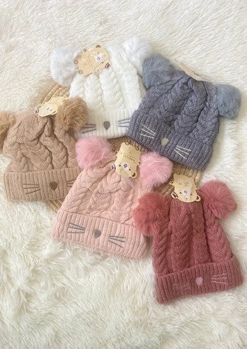 D_962339-MCO69292471328_052023-O.jpg Gorro Lana Para Bebé Protección Invierno Niños Gorros Frío