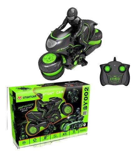D_962406-MCO52607983518_112022-O.jpg Moto Control Remoto Tipo Volador Negro Motocicleta Stuntcar Negro
