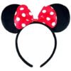 Diadema Minnie Mouse Con Orejas Y Moño Rojo Negro
