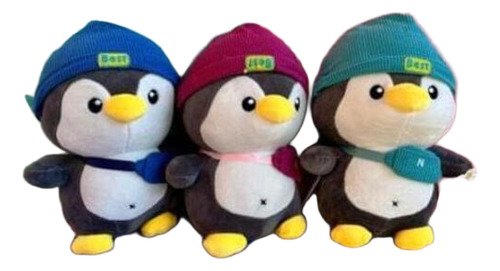 Peluche Pingüino Hiphop 22cm - Divertido Y Estilizado Negro