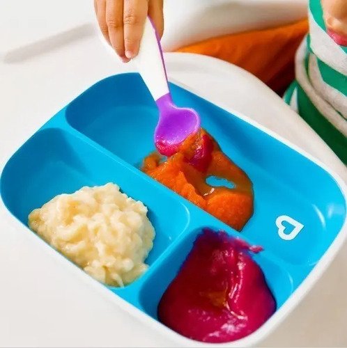 Plato Para Bebe Munchkin Con Divisiones X2 Unidades Azul Azul