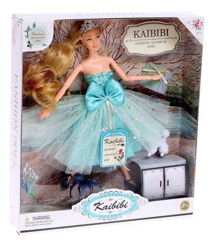 Muñeca Princesa Articulada Con Corona Con Hermoso Vestido
