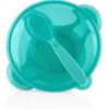 Porta Comida Bebé Azul Claro Plato Tapa Cuchara Nuby Bol Azul Claro