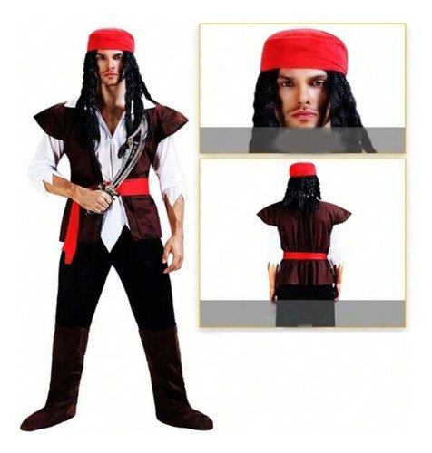 D_965390-MCO78844313338_092024-O.jpg Disfraz Pirata Jack Sparrow Adulto - ¡aventuras En Los Siete Mares!