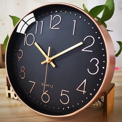 D_967617-MCO81140988143_122024-O.jpg Reloj De Pared Digital Curvo Minimalista - Diseño Moderno Dorado Negro