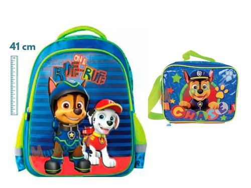 D_968377-MCO29148554140_012019-O.jpg Morral Grande Y Lonchera Paw Patrol Patrulla Canina Original Azul