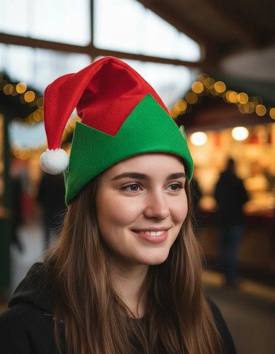 Gorro Elfo Gorros Navideños Duende Disfraz Niños Adultos