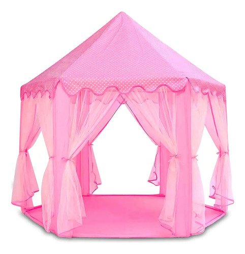 Carpa Castillo Velo Rosado Niña Juguete Princesa Casita Rosa