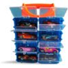 Kit Carros Portable Organizador Autos Metálicos Juguete Niño Azul Claro