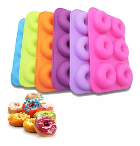 Molde Silicona Antiadherente Donas Utensilio Cocina Rosquill Violeta