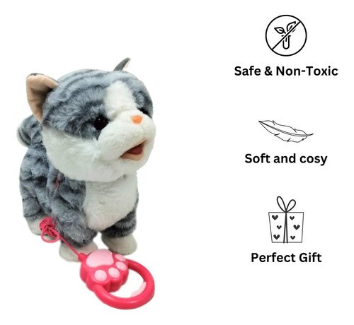 Gato Interactivo Que Camina Y Repite: Mascota De Peluche