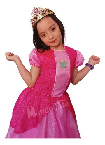 Disfraz Princesa Peach Rosado Marío Bros Disfraces Niñas