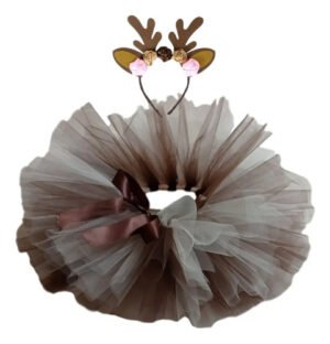 Diadema Y Tutu De Reno - ¡un Toque Divertido Y Festivo Para Tu Navidad! Chocolate Unica