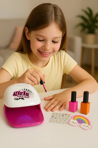 D_976483-MCO95593581442_102025-O.jpg Set De Uñas Para Niñas Con Secador, Esmalte Realistas