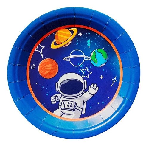 Set Fiesta Astronauta Espacio Kit Infantil  Niño Niña  Naranja