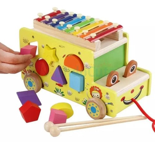 Bus Xilófono Figuras Didáctico Niños Montessori