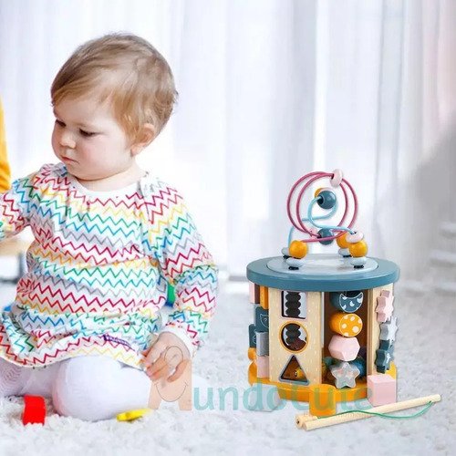 Cubo Multifuncional Montessori Juguetes Didácticos Madera