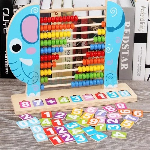 Ábaco Madera Elefante Juguetes Didácticos Montessori Números