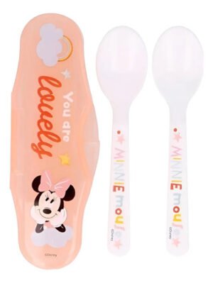 Set Cubiertos Rosado Niña Portable Minnymouse Alimentacion