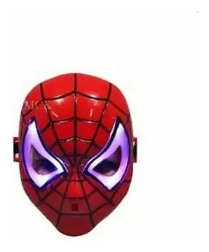 D_982332-MCO79065811669_092024-O.jpg Máscara Hombre Araña Con Luces Led Para Disfraz Rojo Spiderman