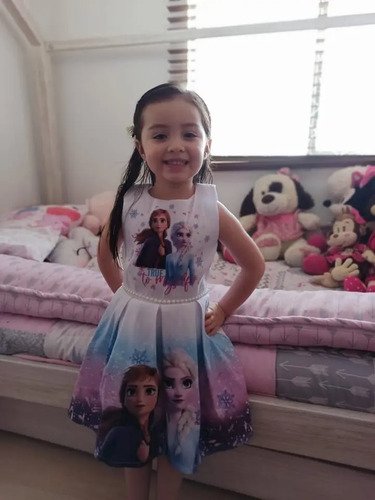 D_982363-MCO45796654046_052021-O.jpg Vestido Niña Elsa Frozen Ropa Niñas Disney Con Tapabocas