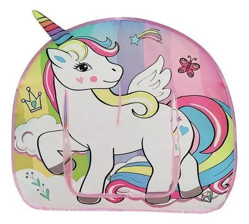 D_982496-MCO80564380630_112024-O.jpg Carpa Infantil Niñas De Campamento Unicornio | Impermeable Coral Claro