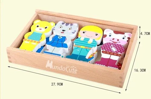 Juego Bloques Montessori Vestir Personajes Juguete Roles