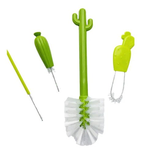 Kit Cepillos Teteros, Biberones, Botilitos. Excelente Calida Verde
