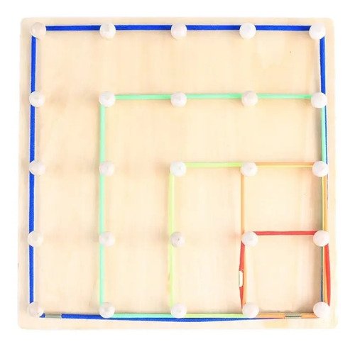 Geoplano Tabla De Enhebrar Madera Aprendizaje Montessori Agua