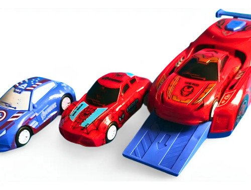 Carros Con Lanzador Juguete Divertido Niños Rojo