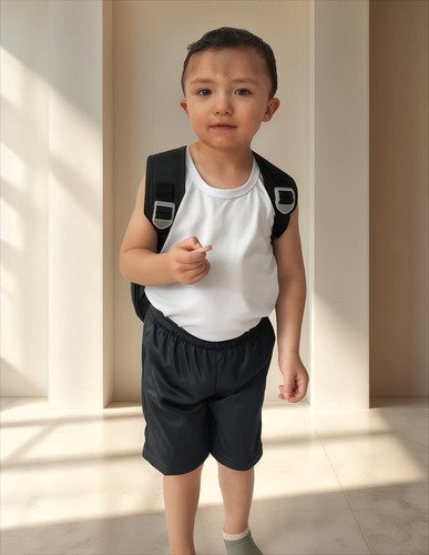 Esqueleto Blanco Algodón Niños Uniforme Camisa Debajo Blanca