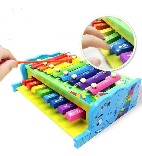 D_989840-MCO44456482154_122020-O.jpg Juguete Instrumento Musical Xilófono Piano Niños Madera 2en1 Multi